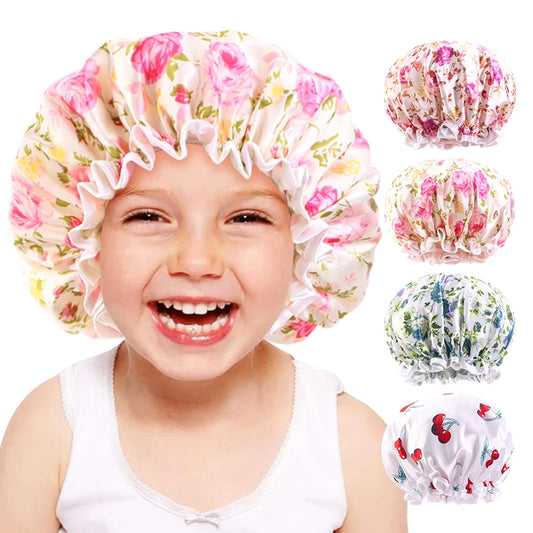Children's Adjustable Double Layer Shower Cap