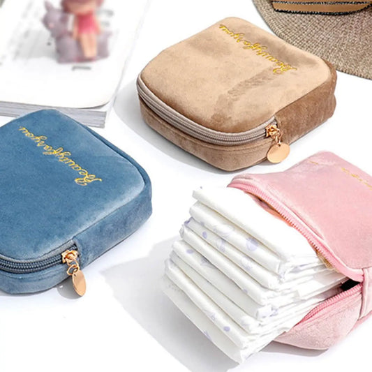 Multifunctional Pattern Sanitary Pad Bags Reusable Napkin Storage Organiser